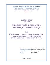 Đề tài Các nguyên lý sáng tạo và phương thức vận dụng giải quyết các bài toán trong lĩnh vực công nghệ thông tin