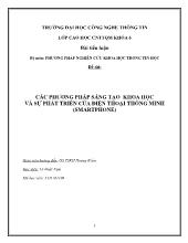 Đề tài Các phương pháp sáng tạo khoa học và sự phát triển của điện thoại thông minh (smartphone)
