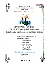 Đề tài Các yếu tố ảnh hưởng đến thành phần hóa học động vật thủy hải sản
