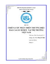 Đề tài Chiến lược phát triển thương hiệu bao cao su Durex tại thị trường Việt Nam