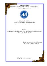 Đề tài Chiến lược thâm nhập thị trường EU năm 2015 cho hoa lan Đồng Tháp