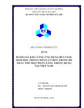 Đề tài Đánh giá khả năng ứng dụng butanol sinh học trong động cơ đốt trong để thay thế một phần xăng thông dụng tại Việt Nam