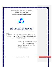 Đề tài Đánh giá vận hành phân xưởng ammonia của nhà máy đạm cà mau khi thay đổi nguồn khí nguyên liệu