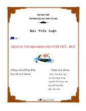 Đề tài Dịch vụ tại nha khoa nụ cười Việt- Huế
