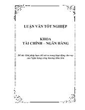 Đề tài Giải pháp hạn chế rủi ro trong hoạt động cho vay của Ngân hàng công thương Sầm Sơn