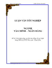 Đề tài Giải pháp nâng cao hiệu huy động vốn tại Ngân hàng Ngân hàng nông nghiệp & Phát triển nông thôn Như xuân –Thanh Hóa