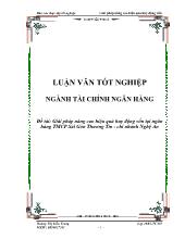 Đề tài Giải pháp nâng cao hiệu quả huy động vốn tại ngân hàng Thương mại cổ phần Sài Gòn Thương Tín - Chi nhánh Nghệ An