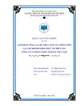 Đề tài Giải pháp nâng cao sự thỏa mãn của nhân viên tại chi nhánh sản xuất kinh doanh thức ăn thủy sản công ty cổ phần chăn nuôi cổ phần Việt Nam
