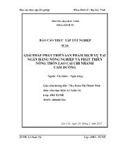 Đề tài Giải pháp phát triển sản phẩm dịch vụ tại ngân hàng nông nghiệp và phát triển nông thôn lao cai chi nhánh Cam Dường