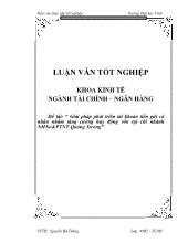 Đề tài Giải pháp phát triển tài khoản tiền gửi cá nhân nhằm tăng cường huy động vốn tại chi nhánh Ngân hàng nông nghiệp & Phát triển nông thôn Quảng Xương
