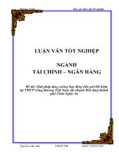 Đề tài Giải pháp tăng cường huy động tiền gửi tiết kiệm tại Thương  mại cổ phần Công thương Việt Nam chi nhánh Bến thuỷ-Thành phố Vinh-Nghệ An
