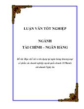 Đề tài Hạn chế rủi ro tín dụng tại ngân hàng thương mại cổ phần các doanh nghiệp ngoài quốc doanh (VPBank) chi nhánh Nghệ An