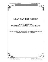 Đề tài Hạn chế rủi ro trong cho vay xây dựng nhà tại Quỹ tín Dụng Nhân Dân Xã Vân Diên