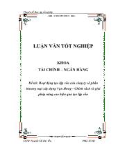 Đề tài Hoạt động tạo lập vốn của công ty cổ phần thương mại xây dựng Vạn Hưng - Chính sách và giải pháp nâng cao hiệu quả tạo lập vốn