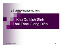 Đề tài Khu du lịch sinh thái thác Giang Điền