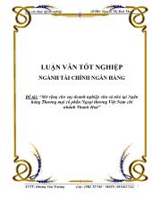 Đề tài Mở rộng cho vay doanh nghiệp vừa và nhỏ tại Ngân hàng Thương mại cổ phần Ngoại thương Việt Nam chi nhánh Thanh Hoá