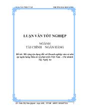 Đề tài Mở rộng tín dụng đối với Doanh nghiệp vừa và nhỏ tại ngân hàng Đầu tư và phát triển Việt Nam – Chi nhánh Tây Nghệ An