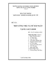Đề tài Một công việc xa xứ dài ngày tại EL SALVADOR