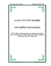 Đề tài Một số giải pháp nâng cao chất lượng tín dụng trung - Dài hạn tại chi nhánh Ngân Hàng Nông nghiệp và Phát triển nông thôn Thiệu Hóa