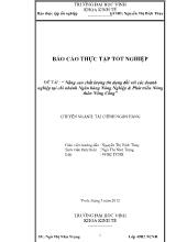 Đề tài Nâng cao chất lượng tín dụng đối với các doanh nghiệp tại chi nhánh Ngân hàng Nông Nghiệp & Phát triển Nông thôn Nông Cống