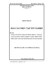 Đề tài Nâng cao chất lượng tín dụng trung – dài hạn tại ngân hàng nông nghiệp và phát triển nông thôn Việt Nam- Chi nhánh huyện Thanh Chương