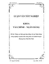 Đề tài Nâng cao hiệu quả huy động vốn tại Ngân hàng nông nghiệp và phát triển nông thôn chi nhánh huyện Hương Sơn-Tỉnh Hà Tĩnh
