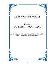 Đề tài Nâng cao hiệu quả sử dụng VKD tại Công ty 185 -Tổng Công Ty Xây Dựng Trường Sơn