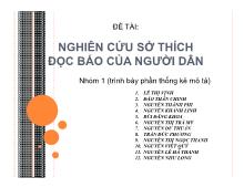 Đề tài Nghiên cứu sở thích đọc báo của người dân