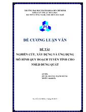 Đề tài Nghiên cứu, xây dựng và ứng dụng mô hình quy hoạch tuyến tính cho NMLD Dung Quất