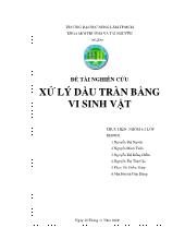 Đề tài Nghiên cứu xử lý dầu tràn bằng vi sinh vật