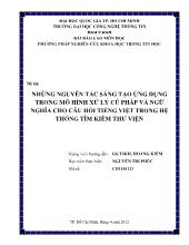 Đề tài Những nguyên tắc sáng tạo ứng dụng trong mô hình xử lý cú pháp và ngữ nghĩa cho câu hỏi tiếng việt trong hệ thống tìm kiếm thư viện