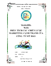 Đề tài Phân tích các chiến lược marketing cạnh tranh của công ty Mỹ Hảo