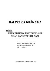 Đề tài Phân tích môi trường ngành ngân hàng tại Việt Nam