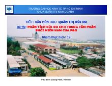 Đề tài Phân tích rủi ro cho trung tâm phân phối miền Nam của P&G