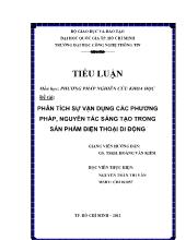 Đề tài Phân tích sự vận dụng các phương pháp, nguyên tắc sáng tạo trong sản phẩm điện thoại di động