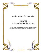 Đề tài Phân tích tình hình tài chính công ty cổ phần Bảo Hiểm Petrolimex(PJICO) chi nhánh Nghệ An