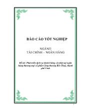 Đề tài Phát triển dịch vụ khách hàng cá nhân tại ngân hàng thương mại cổ phần Công thương Bến Thuỷ, th ành phố Vinh