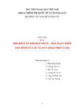 Đề tài Phổ biến vũ khí hạt nhân – mối nguy hiểm tột đỉnh của sự tự hủy hoại nhân loại