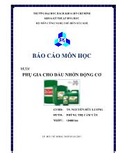 Đề tài Phụ gia cho dầu nhờn động cơ