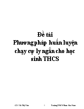 Đề tài Phương pháp huấn luyện chạy cự ly ngắn cho học sinh THCS