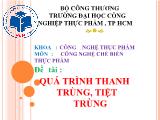 Đề tài Quá trình thanh trùng, tiệt trùng