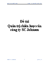 Đề tài Quản trị chiến lược của công ty SC Johnson