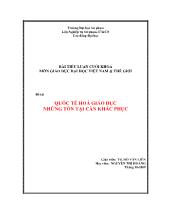 Đề tài Quốc tế hoá giáo dục những tồn tại cần khắc phục