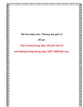 Đề tài Thị trường lương thực thế giới thời kì sau khủng hoảng lương thực 2007-2008 đến nay