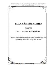 Đề tài Thực Hiện xóa đói giảm nghèo qua hoạt động của Ngân hàng chính sách xã hội tỉnh Hà Tĩnh