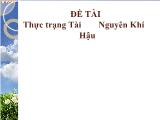 Đề tài Thực trạng tài nguyên khí hậu