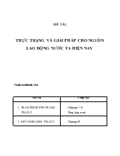Đề tài Thực trạng và giải pháp cho nguồn lao động nước ta hiện nay