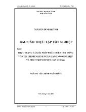 Đề tài Thực trạng và giải pháp phát triển huy động vốn tại chinh nhánh ngân hàng nông nghiệp và phát triển huyện Con Cuông