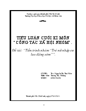 Đề tài Tiến trình nhóm “Trẻ nữ nhập cư lao động sớm