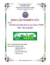 Đề tài Tìm hiểu hoạt động dịch vụ của công ty TNHH một thành viên Mai Linh Huế